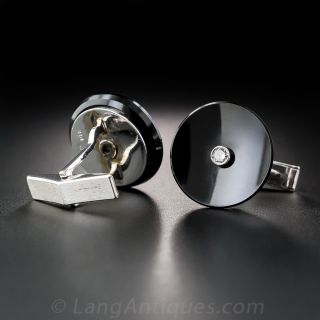 Onyx and Diamond Cuff Links by Kurt Gutmann