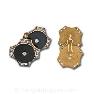 Onyx and Diamond Cufflinks