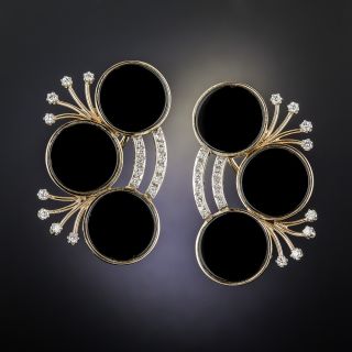 Onyx and Diamond Earrings A-Go-Go