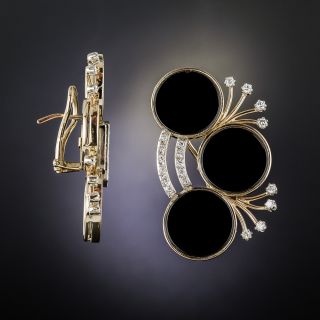 Onyx and Diamond Earrings A-Go-Go