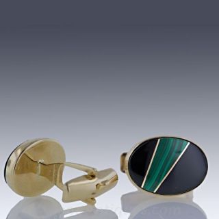 Onyx and Malachite Cufflinks