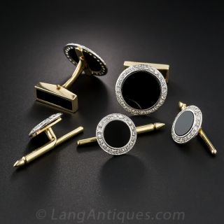 Onyx Diamond Stud Set