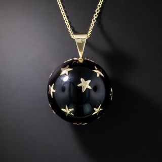 Onyx Gold Star Ball Pendant - 2
