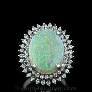 Opal and Diamond Cocktail Ring Main View
