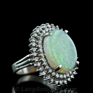 Opal and Diamond Cocktail Ring