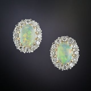 Opal and Diamond Earrings - 1