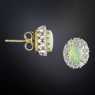 Opal and Diamond Earrings