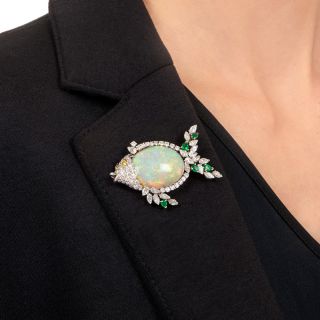 Opal and Diamond Fish Brooch by McTeigue & Co.