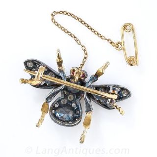 Opal and Diamond Fly Pin