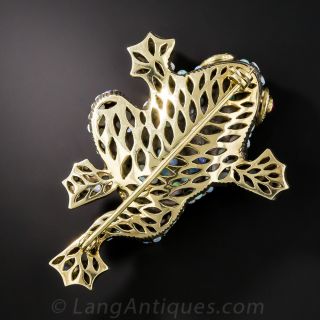 Opal and Diamond Frog Brooch
