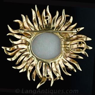 Opal and Ruby Sunburst Pin-Pendant