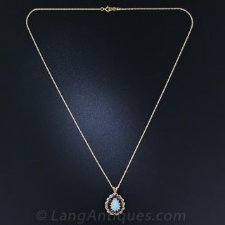 Opal and Sapphire Drop Necklace