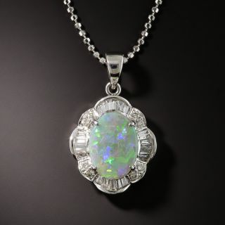 Opal Diamond Drop Necklace - 1