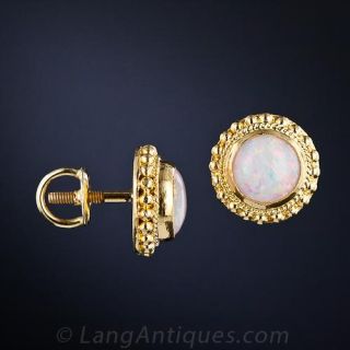 Opal Ear Studs in 22 Karat Gold