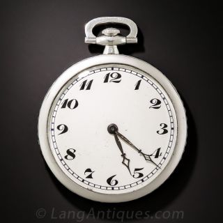 Art Deco Platinum Pocket Watch with Sapphires