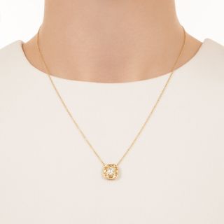 Openwork .72 Carat Center Diamond Pendant