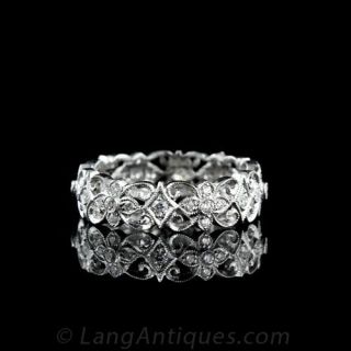 Openwork Scroll Motif Diamond Band