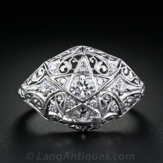 Order of the Eastern Star Vintage Diamond Ring by Granat Bros.