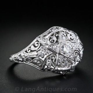 Order of the Eastern Star Vintage Diamond Ring by Granat Bros.