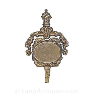 Ornate Victorian Watch Key Fob with Locket