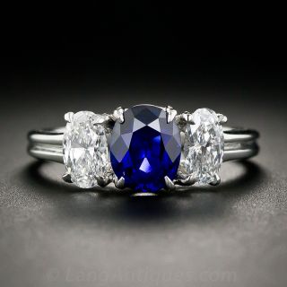 Oscar Heyman 1.27 Carat Natural Sapphire and Diamond Ring