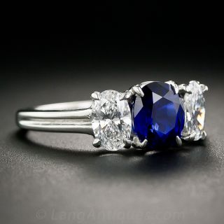 Oscar Heyman 1.27 Carat Natural Sapphire and Diamond Ring