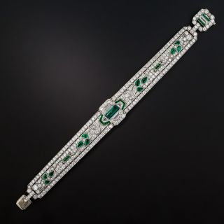 Oscar Heyman Art Deco Emerald and Diamond Bracelet - Circa 1920