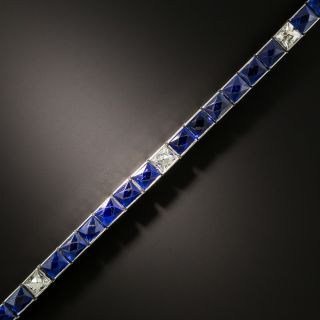 Oscar Heyman Art Deco No-Heat 9.75 Carat Sapphire and Diamond Bracelet - 4