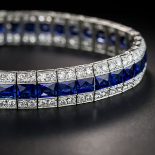 Oscar Heyman Art Deco Sapphire and Diamond Bracelet  - 1