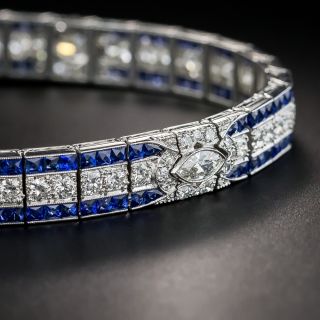 Oscar Heyman Art Deco Sapphire and Diamond Bracelet  - 3