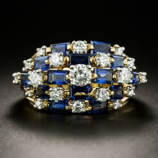Oscar Heyman Diamond and Sapphire Cocktail Ring - 2