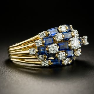 Oscar Heyman Diamond and Sapphire Cocktail Ring