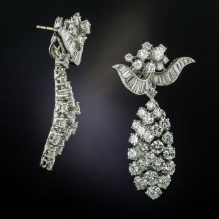 Oscar Heyman Diamond Cluster Drop Earrings - 1