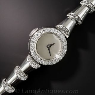 Oscar Heyman Platinum and Diamond Bracelet Watch - 3