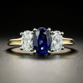 Oscar Heyman Sapphire and Diamond Three Stone Ring - 3