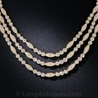 Oscar Heyman Triple-Strand Diamond Necklace - 22 Carats - 1