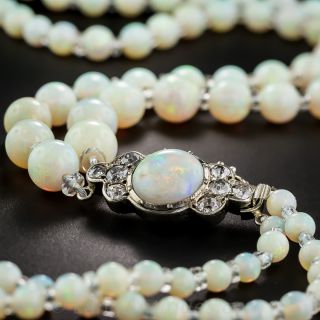 Outstanding Antique Double-Strand Opal Bead Necklace