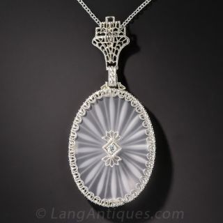Oval Carved Quartz Pendant
