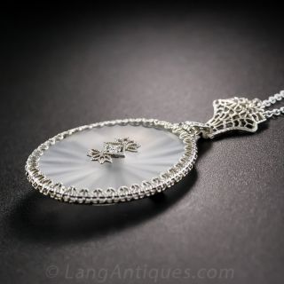 Oval Carved Quartz Pendant