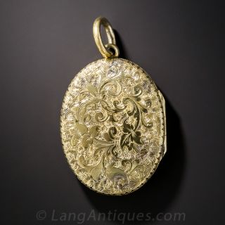 Oval English Engraved Locket