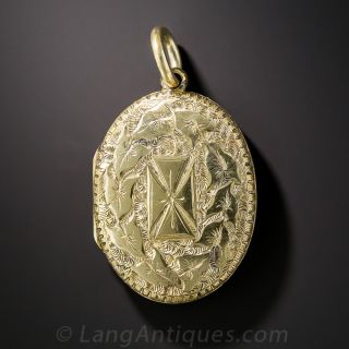 Oval English Engraved Locket