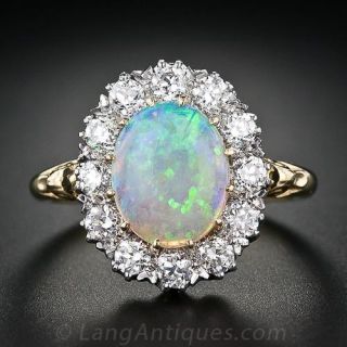 Oval Opal Halo Ring