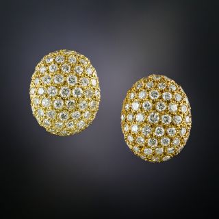 Oval Pavé Diamond Earrings - 1