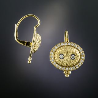 Owl Diamond Earrings by Temple St. Clair