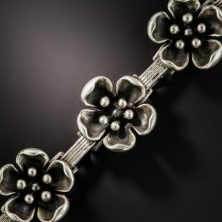 Pair of Danish Sterling Flowers Bracelet