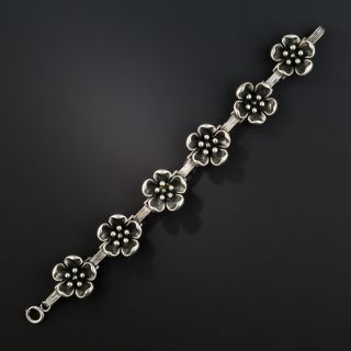 Pair of Danish Sterling Flowers Bracelet