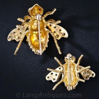 Pair of Diamond Bees
