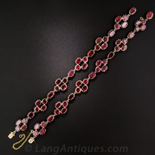 Pair of Georgian Garnet Bracelets/Choker Necklace