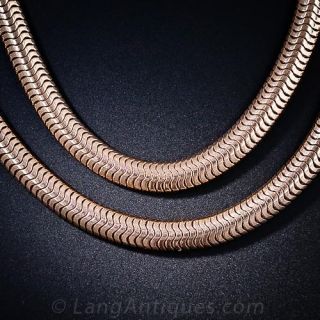 Pair of Retro Rose Gold Serpentine Neckchains - 2