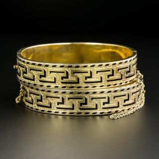 Pair Of Victorian Black Enamel Bangle Bracelets - 2